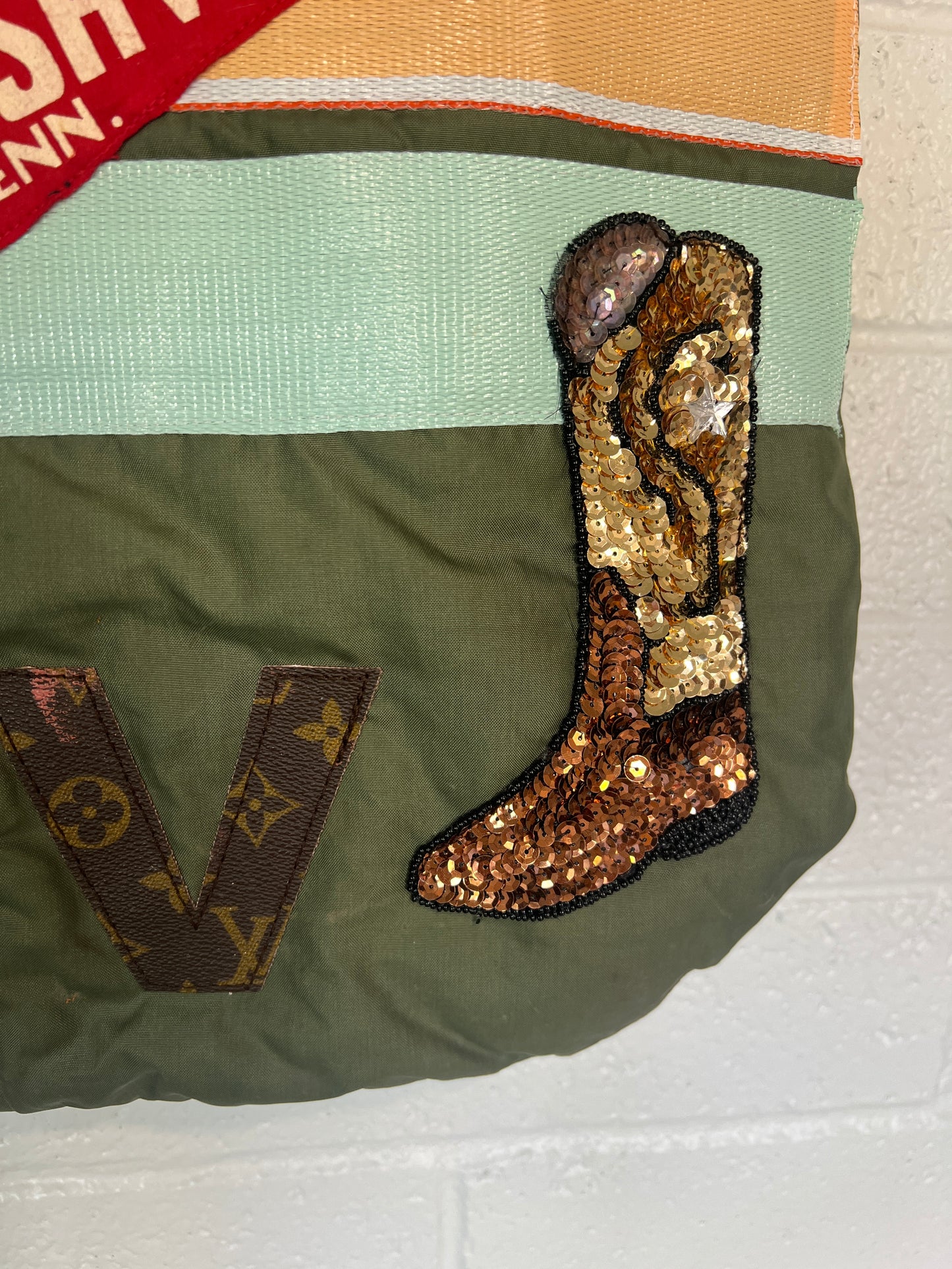 Nashville x Louis Vuitton x vintage flyers helmet bag. One of a kind!