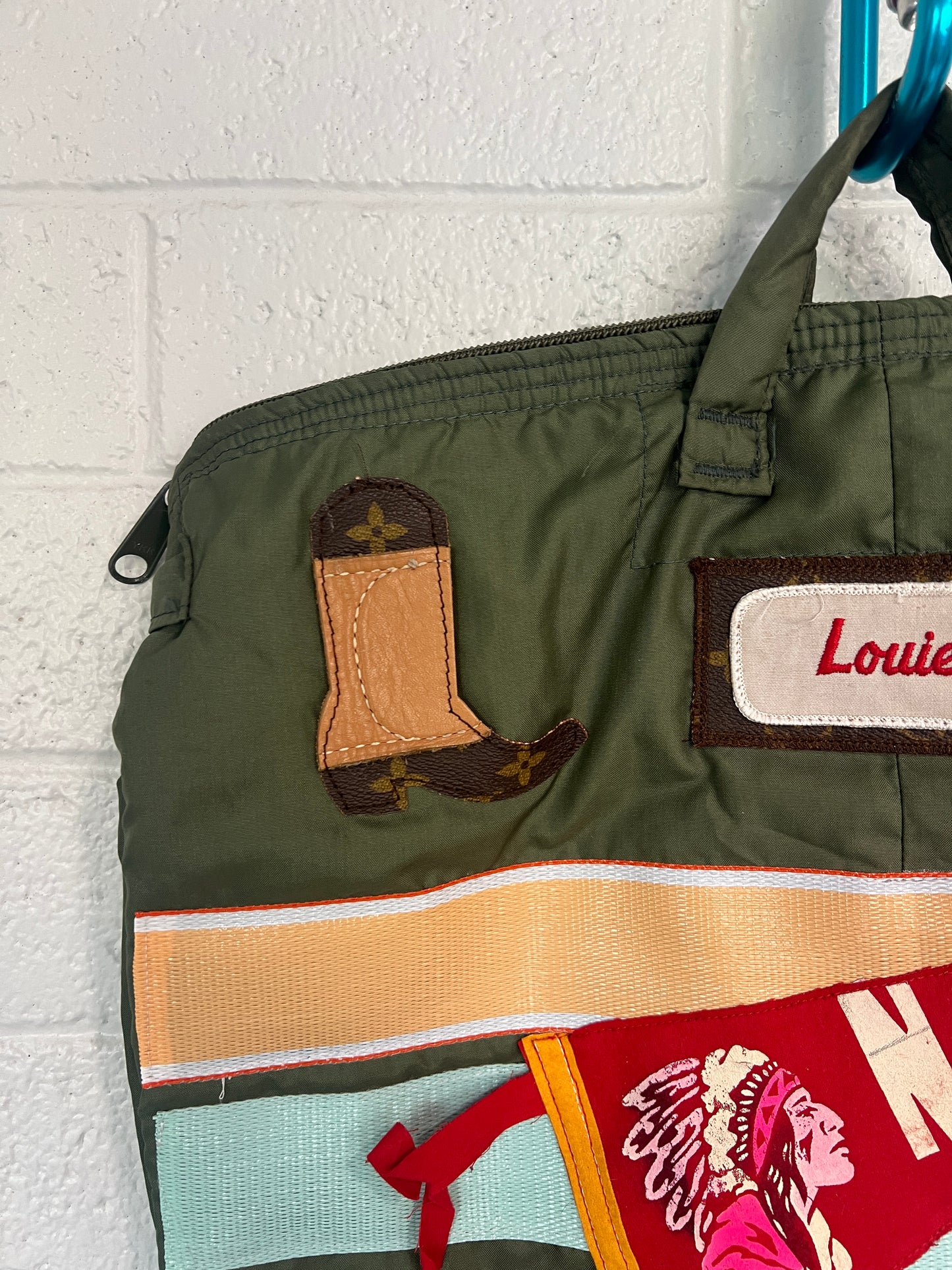 Nashville x Louis Vuitton x vintage flyers helmet bag.  One of a kind!