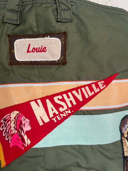Nashville x Louis Vuitton x vintage flyers helmet bag.  One of a kind!