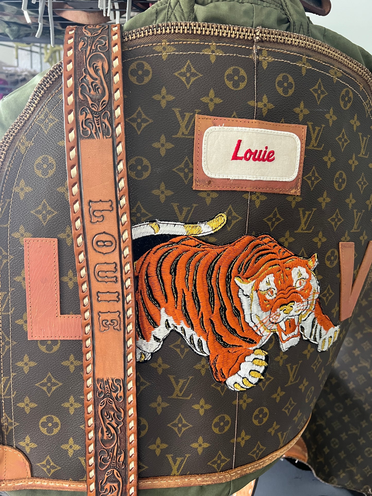 Tiger re-crafted  LV x military bag