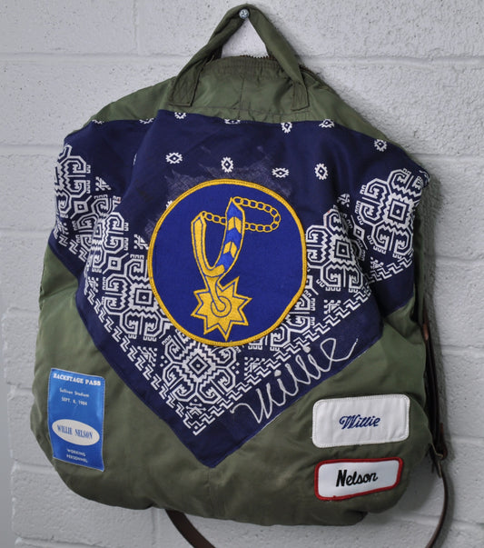WILLIE NELSON BACK STAGE PASS VINTAGE FLYER HELMET BAG