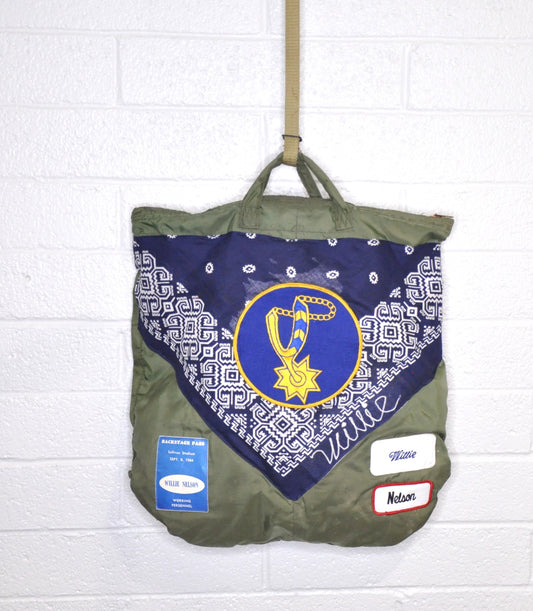 WILLIE NELSON BACK STAGE PASS VINTAGE FLYER HELMET BAG