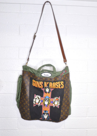GUNS N ROSES VINTAGE PILOT BAG X LOUIS VUITTON FABRIC ONE OF A KIND!