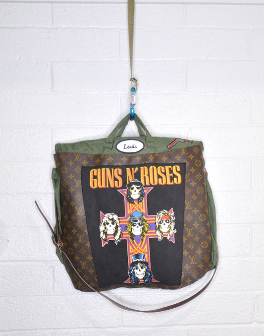 GUNS N ROSES VINTAGE PILOT BAG X LOUIS VUITTON FABRIC ONE OF A KIND!