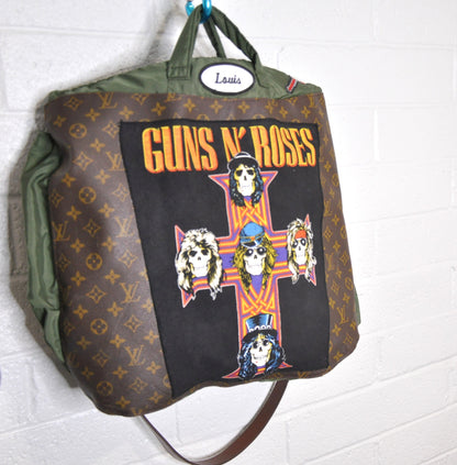 GUNS N ROSES VINTAGE PILOT BAG X LOUIS VUITTON FABRIC ONE OF A KIND!
